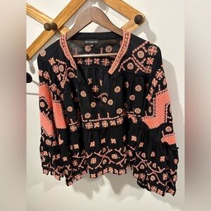 PARIS LUXURY BRAND -Diamond for eden beaded embroidered blouse